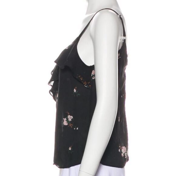 A.L.C. Silk Floral Black Spaghetti Strap Tank Top - Picture 10 of 12